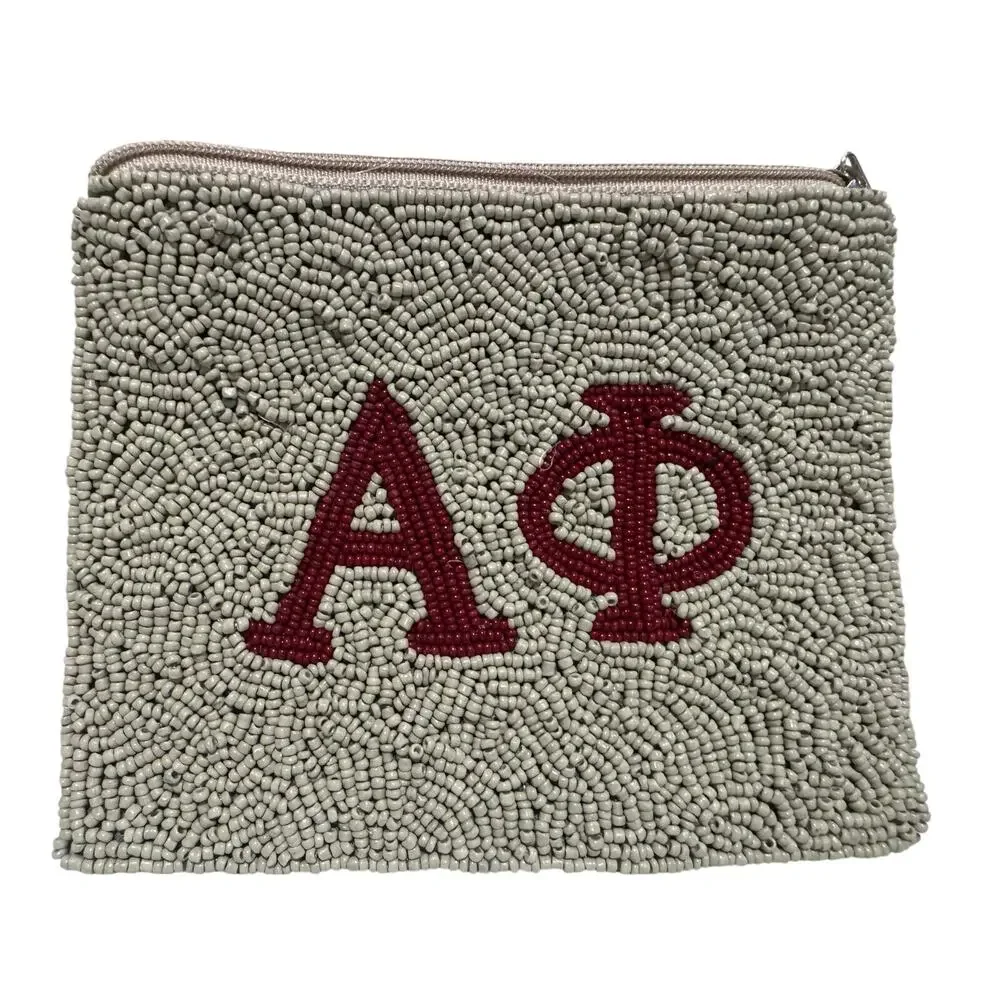 Beaded Coin Purse Alpha Phi Sorority NEW